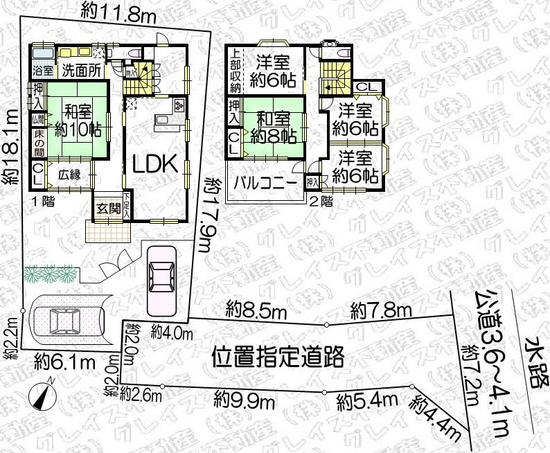 豊明市国道1号線南側 構造:木造土地面積:212.37平米 ( 64.24坪 ) 建物面積:164.48平米 ( 49.75坪 )
